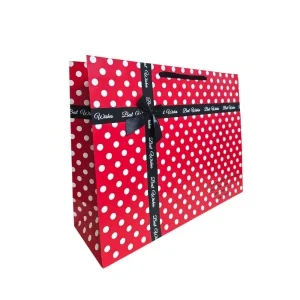 Punga cadou cu buline si funda „Best Wishes” 47 x 36 x 15 cm modele diferite [6]