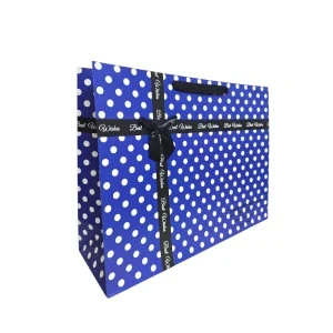 Punga cadou cu buline si funda „Best Wishes” 47 x 36 x 15 cm modele diferite [3]
