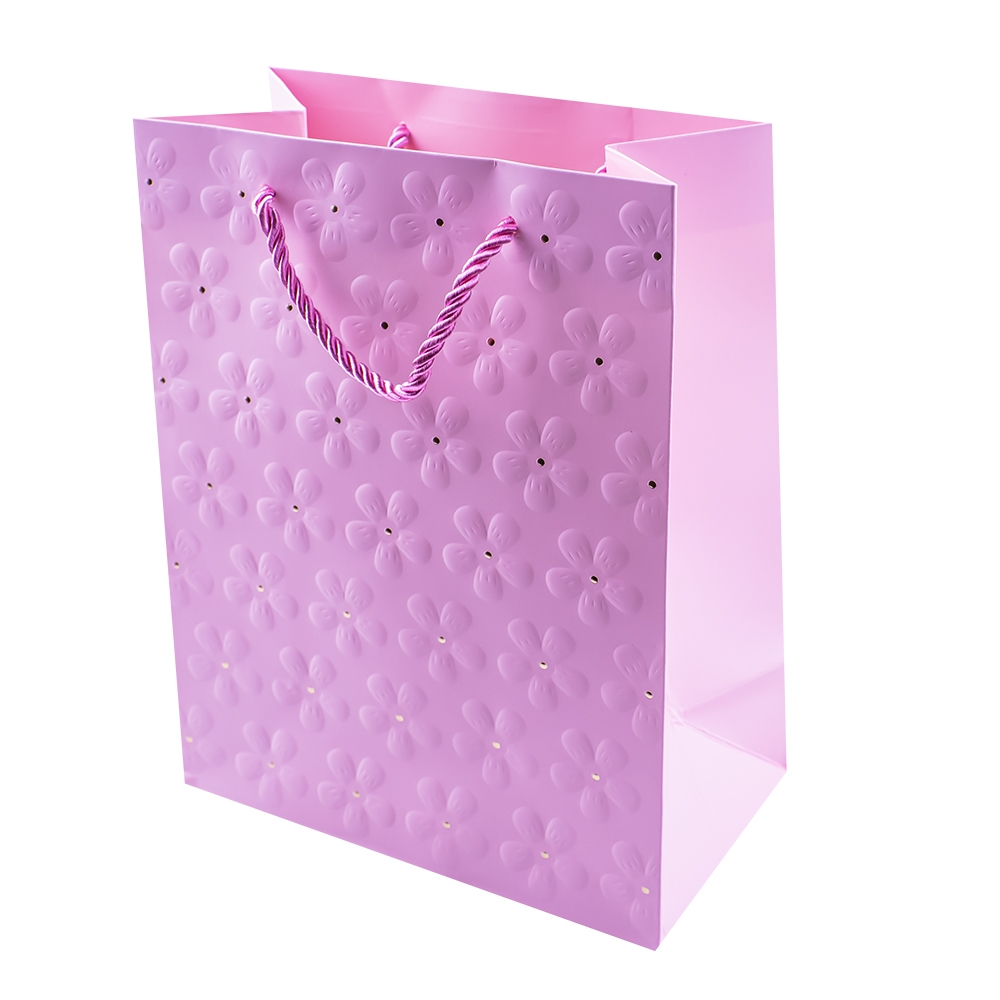 Punga cadou unicolora flori 18x23x10 cm [2]