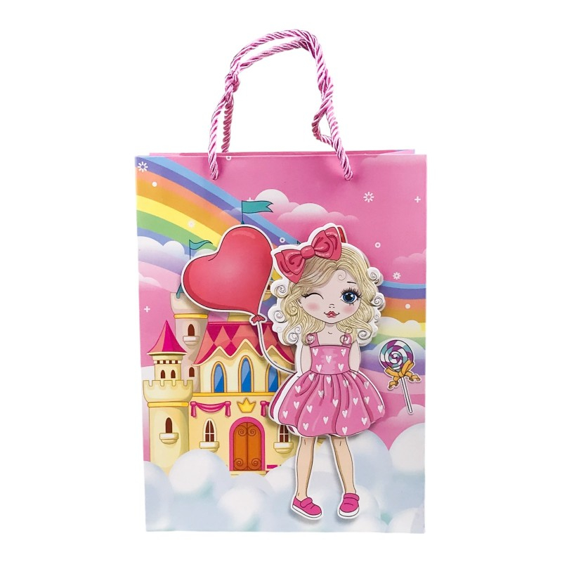 Punga cadou cu printese si castele 3D 32x41 cm [7]