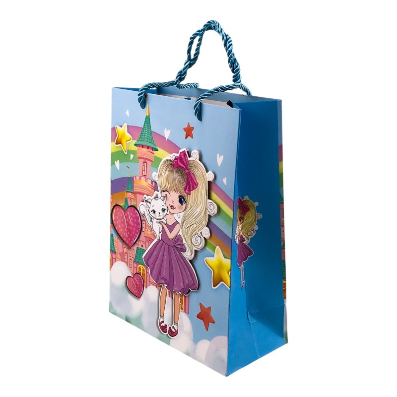 Punga cadou cu printese si castele 3D 32x41 cm [6]