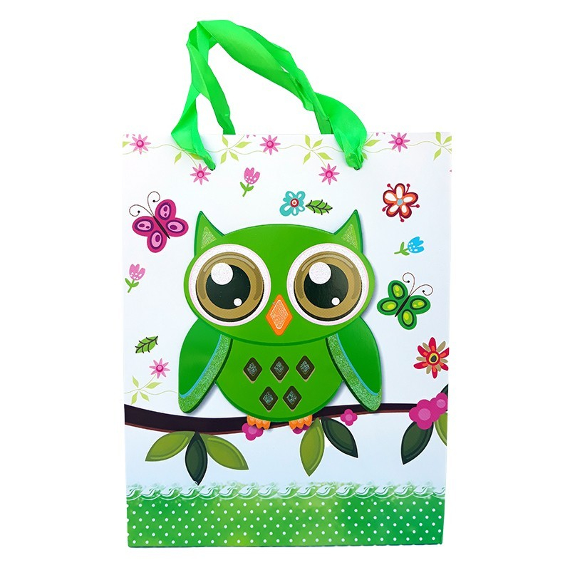 Punga hartie 18x23 cm bufnite diverse culori [3]