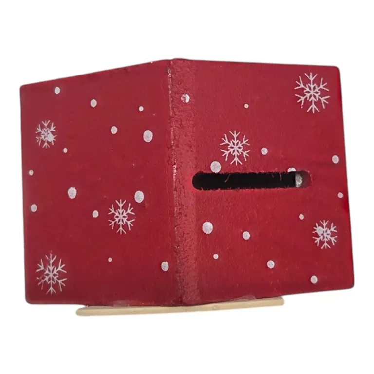 Pusculita casuta decorativa din lemn Mos Craciun Welcome 10x8 cm [5]