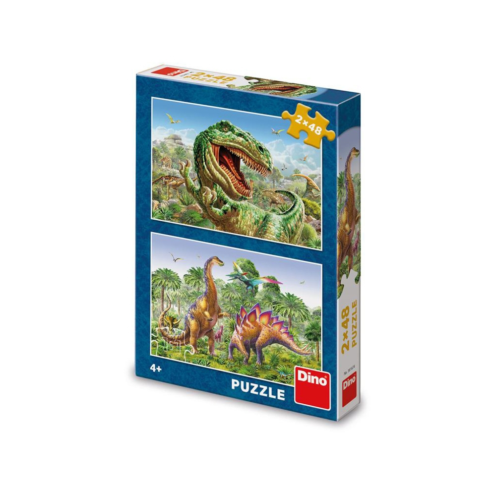 Puzzle 2x48 piese, Dinozauri – Dino Toys [1]