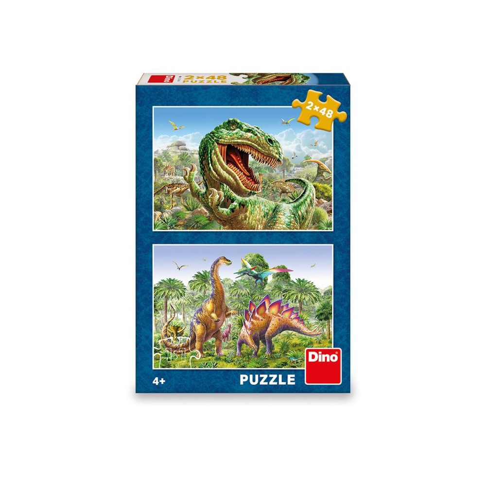 Puzzle 2x48 piese, Dinozauri – Dino Toys [2]