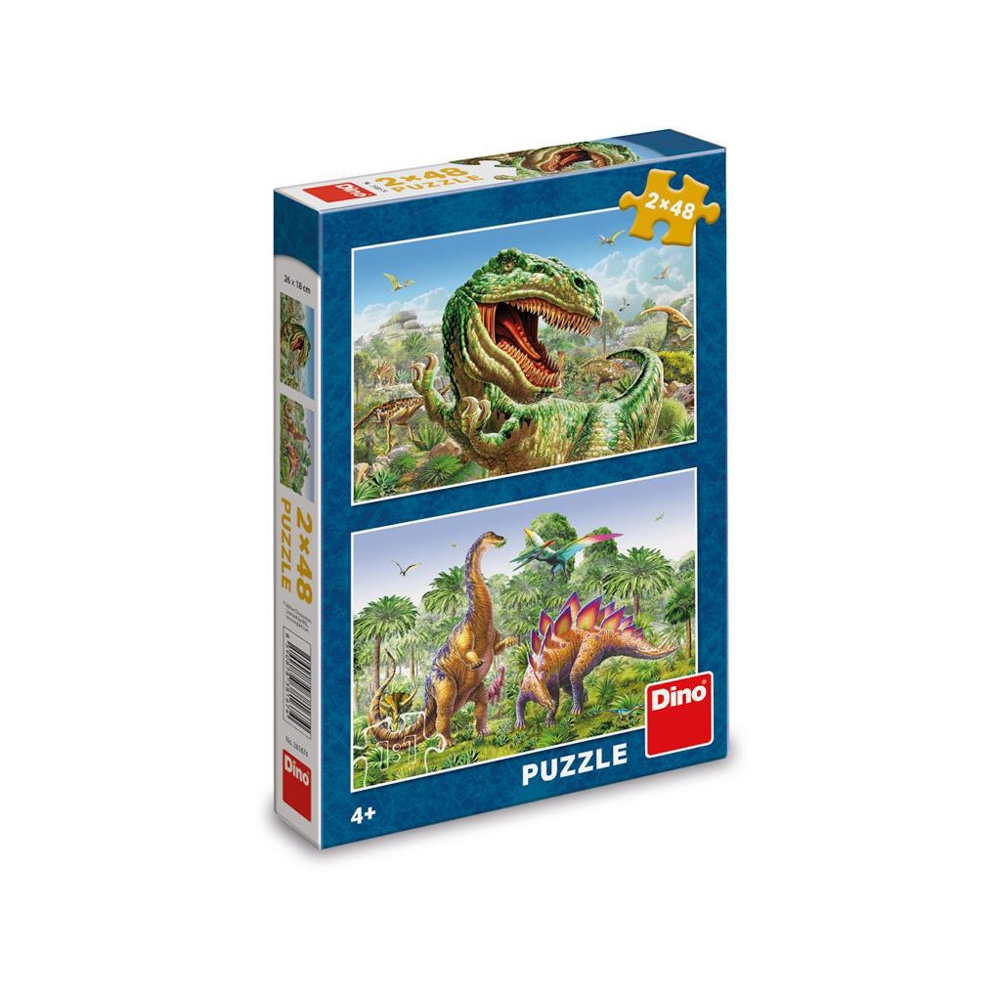 Puzzle 2x48 piese, Dinozauri – Dino Toys [3]