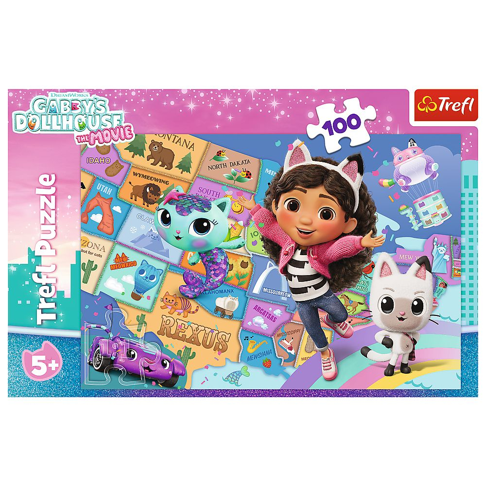 PUZZLE TREFL 100 GABBYS DOLLHOUSE PRIETENIA IN CASA PISICILOR LUI GABBY [3]