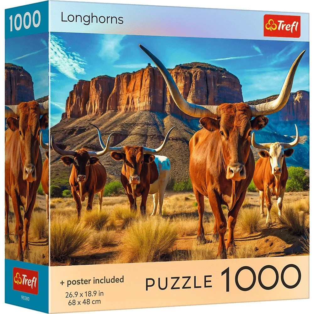 PUZZLE TREFL 1000 COLECTIA SUA LONGHORNS POSTER INCLUS [1]