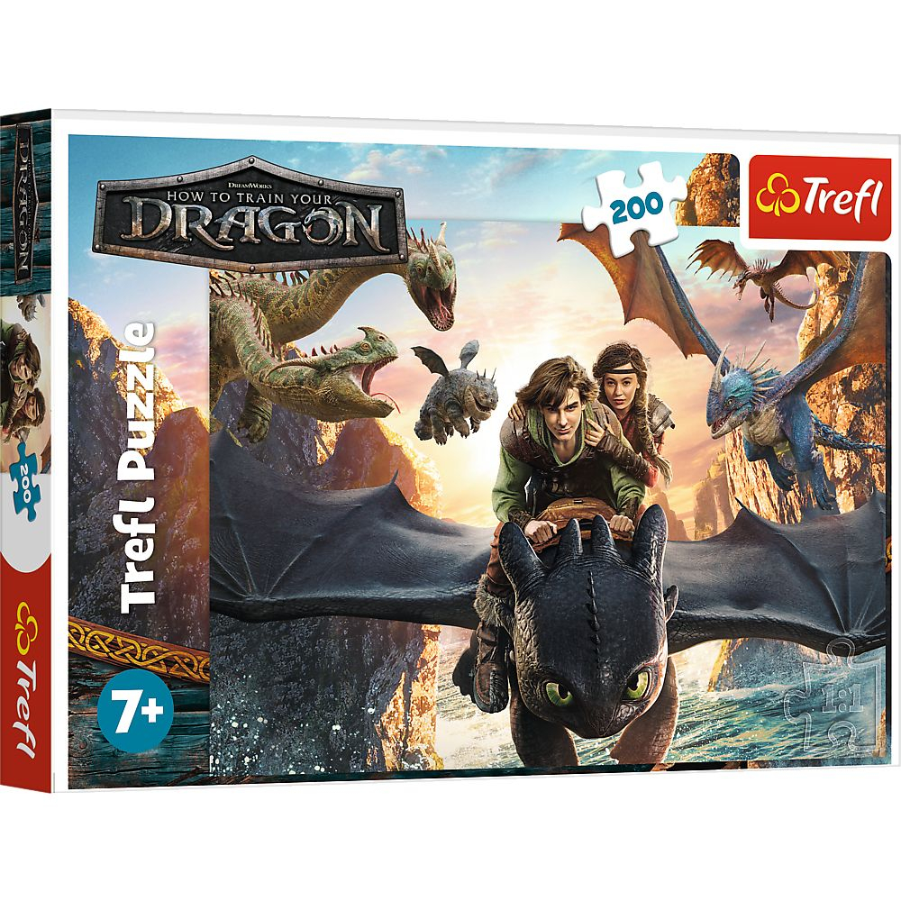 PUZZLE TREFL 200 CUM SA ITI DRESEZI DRAGONUL TOOTHLESS SI PRIETENII [1]
