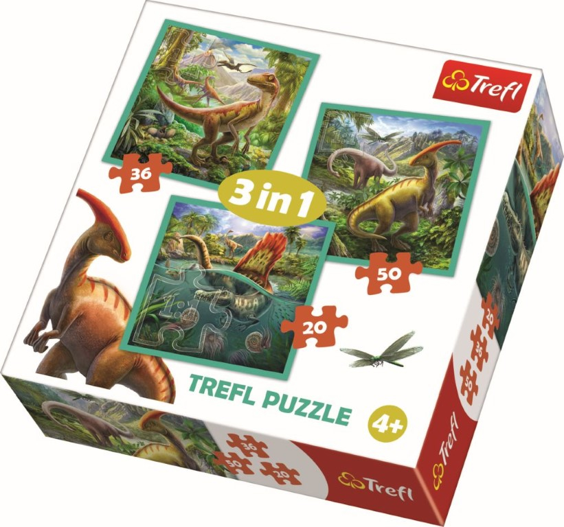 PUZZLE TREFL 3IN1 LUMEA EXTRAORDINARA A DINOZAURILOR [1]