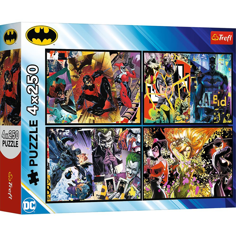 PUZZLE TREFL 4X250 BATMAN DC BATMAN IN ACTIUNE [1]