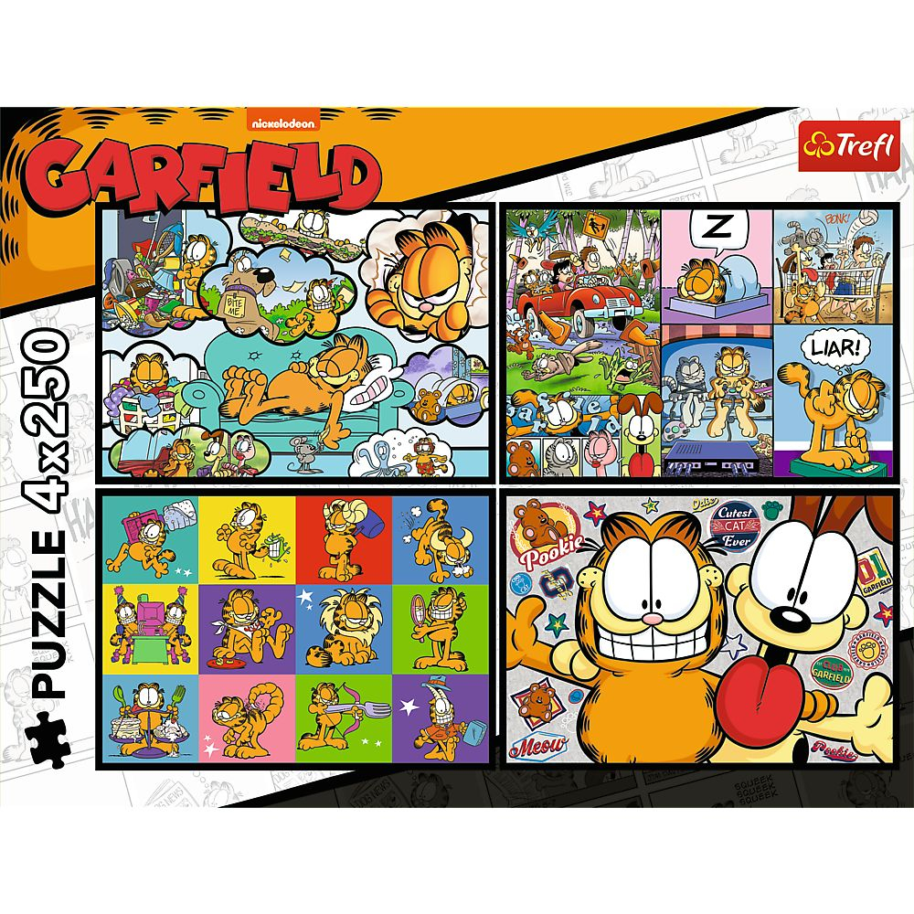 PUZZLE TREFL 4X250 LUI GARFIELD NU II PLACE ZIUA DE LUNI [6]