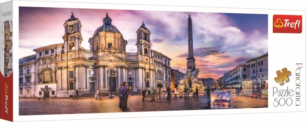 PUZZLE TREFL 500 PANORAMA PIATA NAVONA DIN ROMA [1]