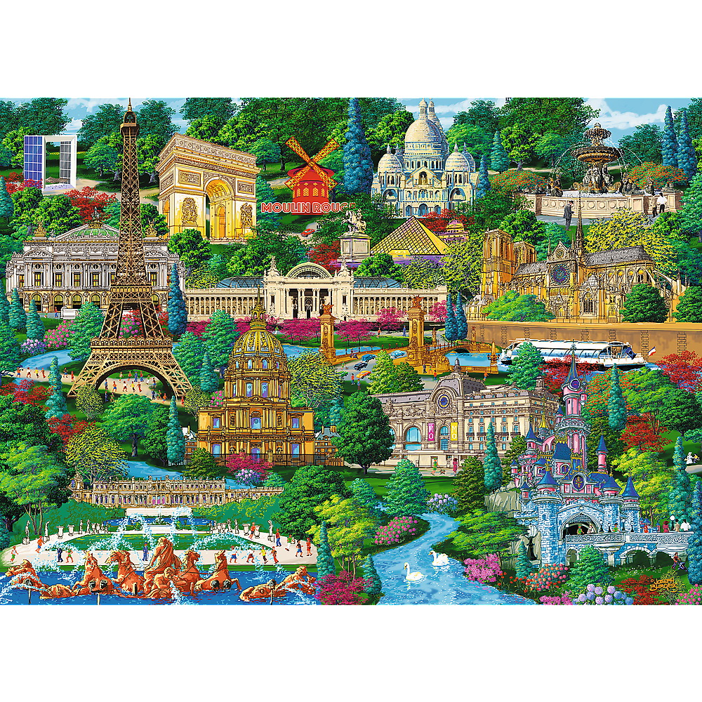 PUZZLE TREFL DIN LEMN 1000 PIESE OBIECTIVE TURISTICE FAIMOASE DIN FRANTA [2]