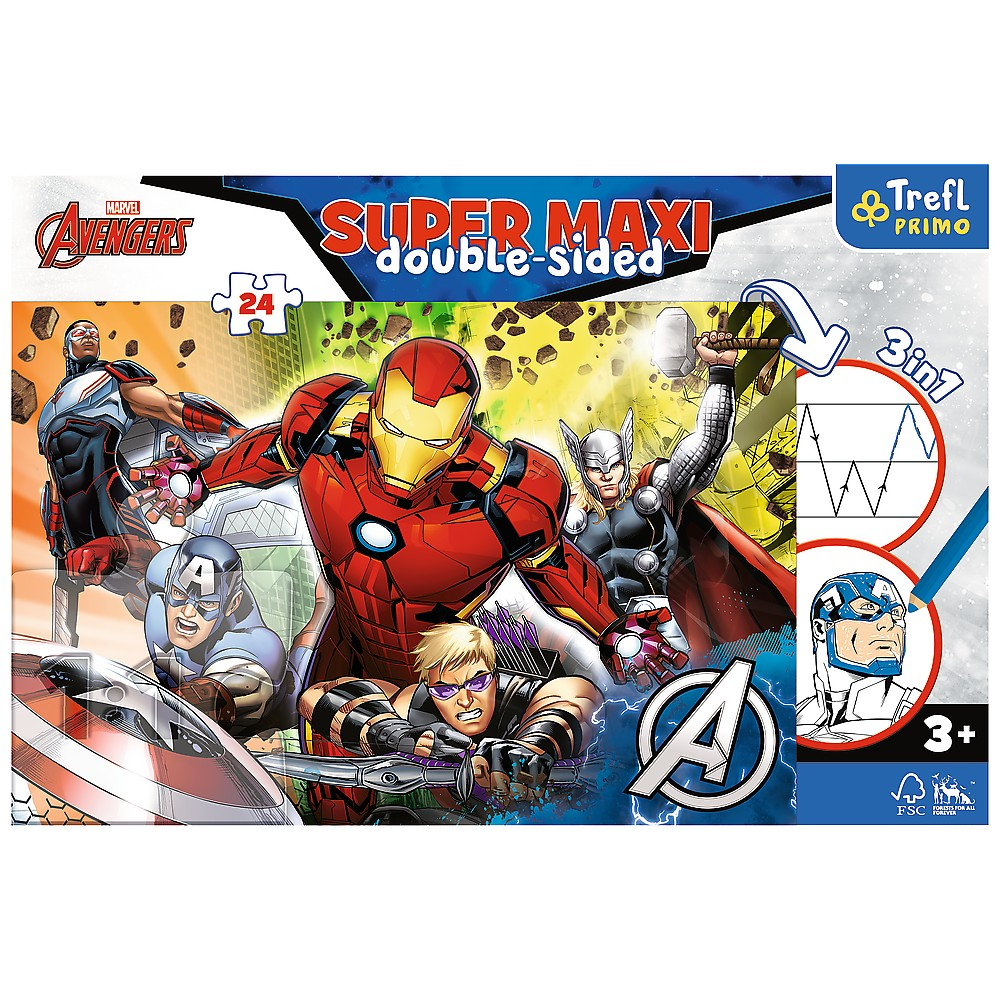 PUZZLE TREFL PRIMO  24 SUPER MAXI DISNEY  MARVEL RAZBUNATORII PUTERNICI [4]
