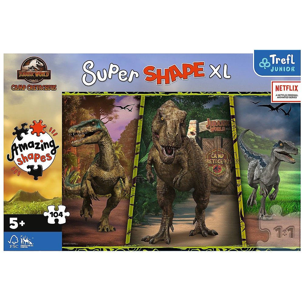 PUZZLE TREFL PRIMO SUPER SHAPE XXL 104 JURASSIC WORLD [3]