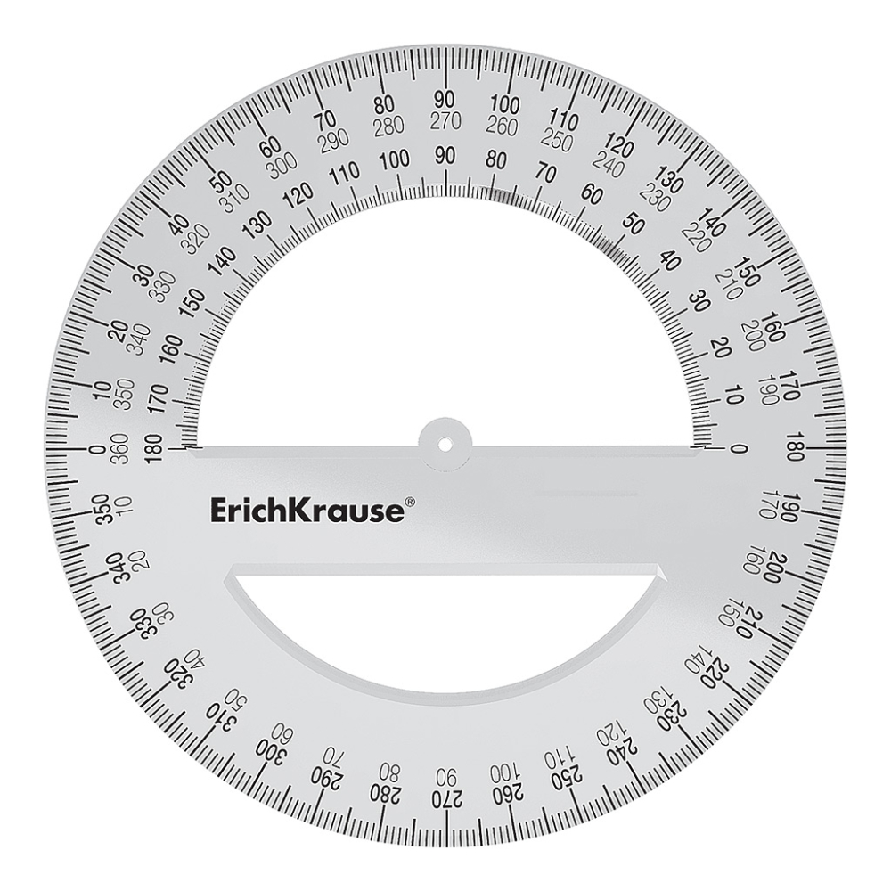 Raportor plastic ErichKrause Clear transparent 360 grade 12 cm [2]