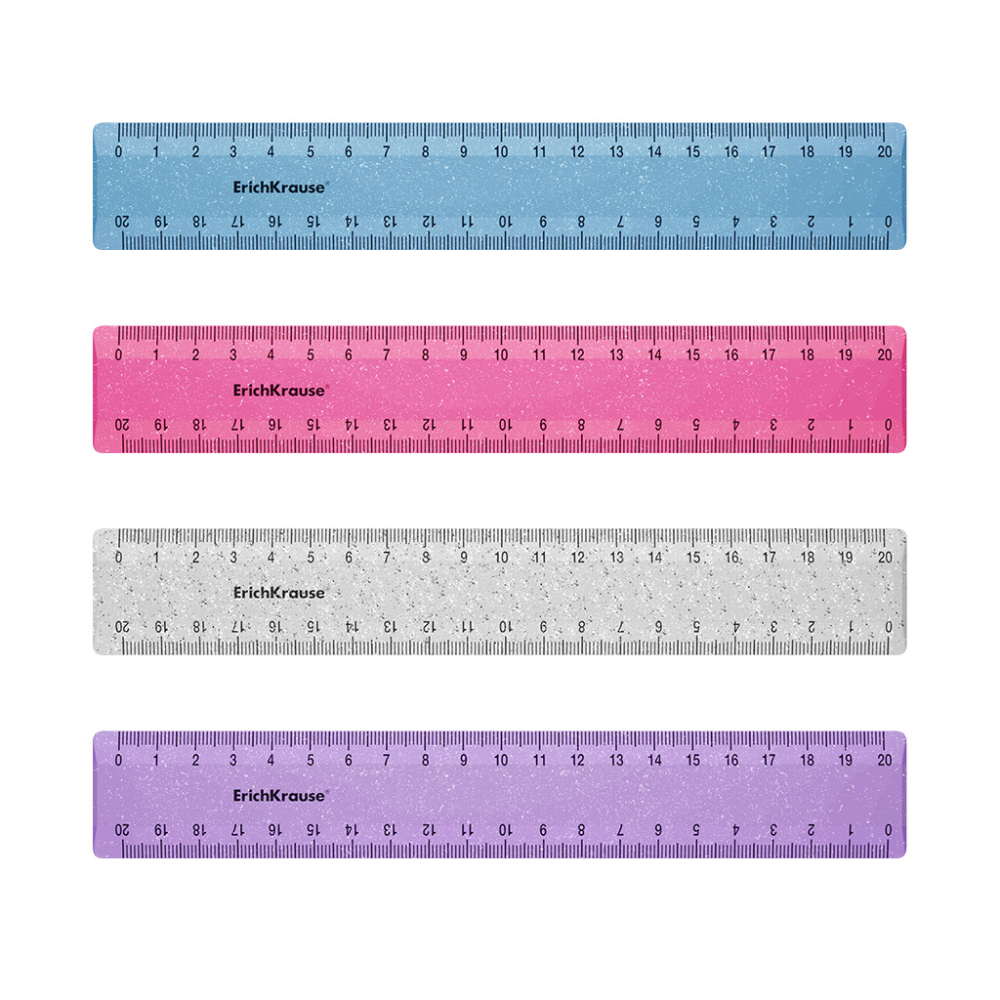 Rigla plastic 20 cm glitter Erich Krause culori diferite [2]