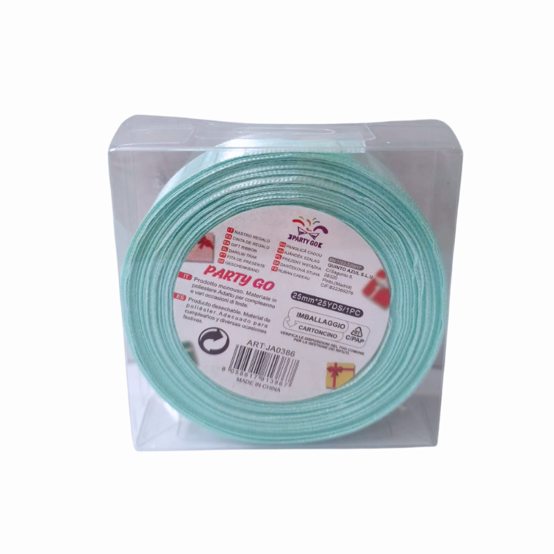 Rola panglica satin turcoaz deschis 2.5 cm x 23 m Party Go [2]