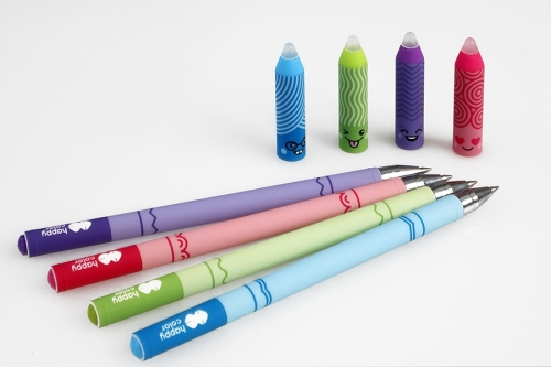 Roller gel cu rescriere 0.5 mm albastru LOL Faces Happy Color [3]