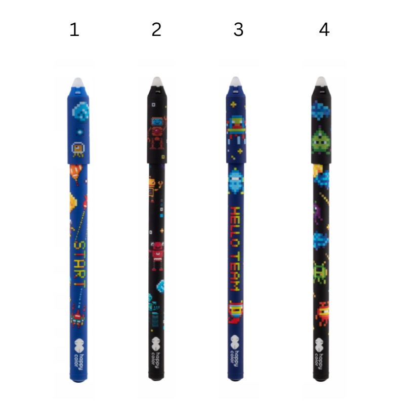 Roller gel cu rescriere Happy Color Pixi Planet 0.5mm scriere albastra modele diferite [2]