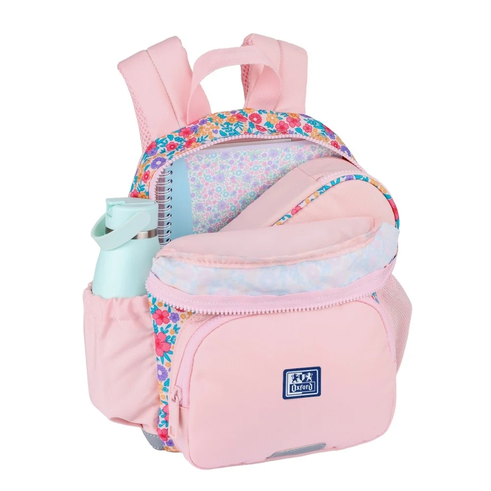 Ghiozdan gradinita Oxford Flowers 31x23x12 cm roz [4]
