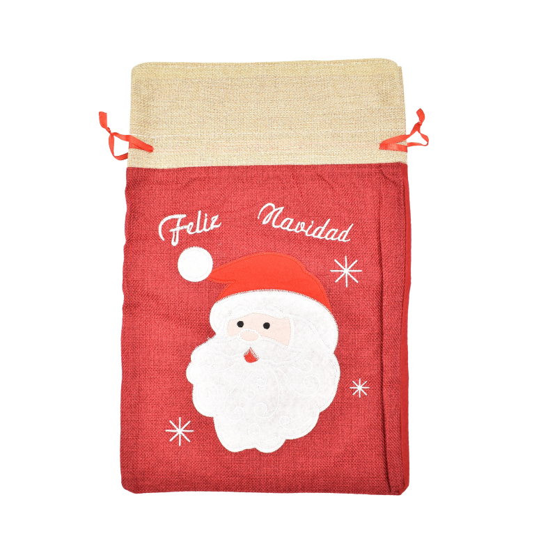 Saculet Craciun 26x40cm Feliz Navidad [1]
