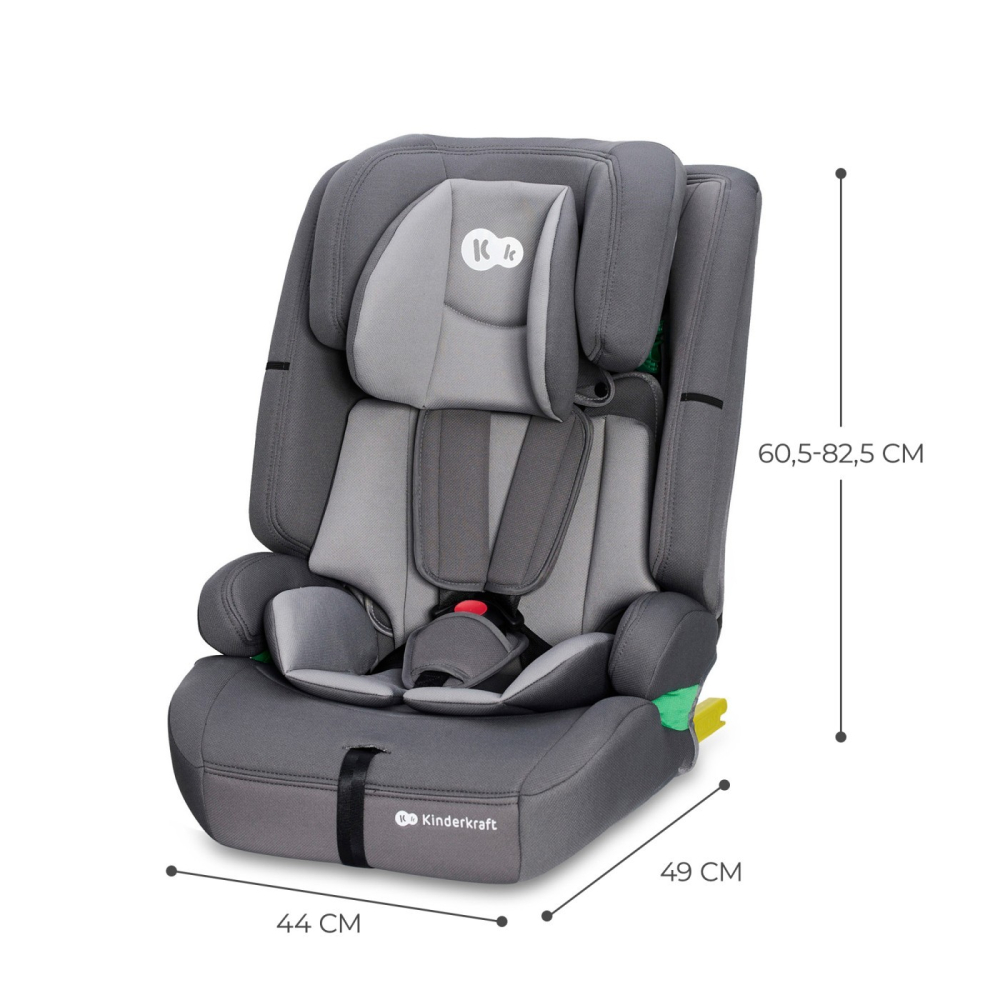 SCAUN AUTO I-SIZE, 76-150 CM, KINDERKRAFT SAFETY FIX 2, GREY [6]