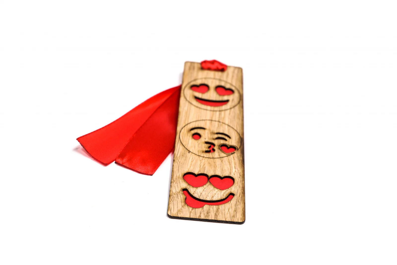 Semn de carte din lemn cu smiley face [2]