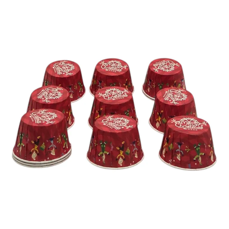 Set 12 forme pentru briose din hartie model Craciun 5 x 3.9 cm [2]