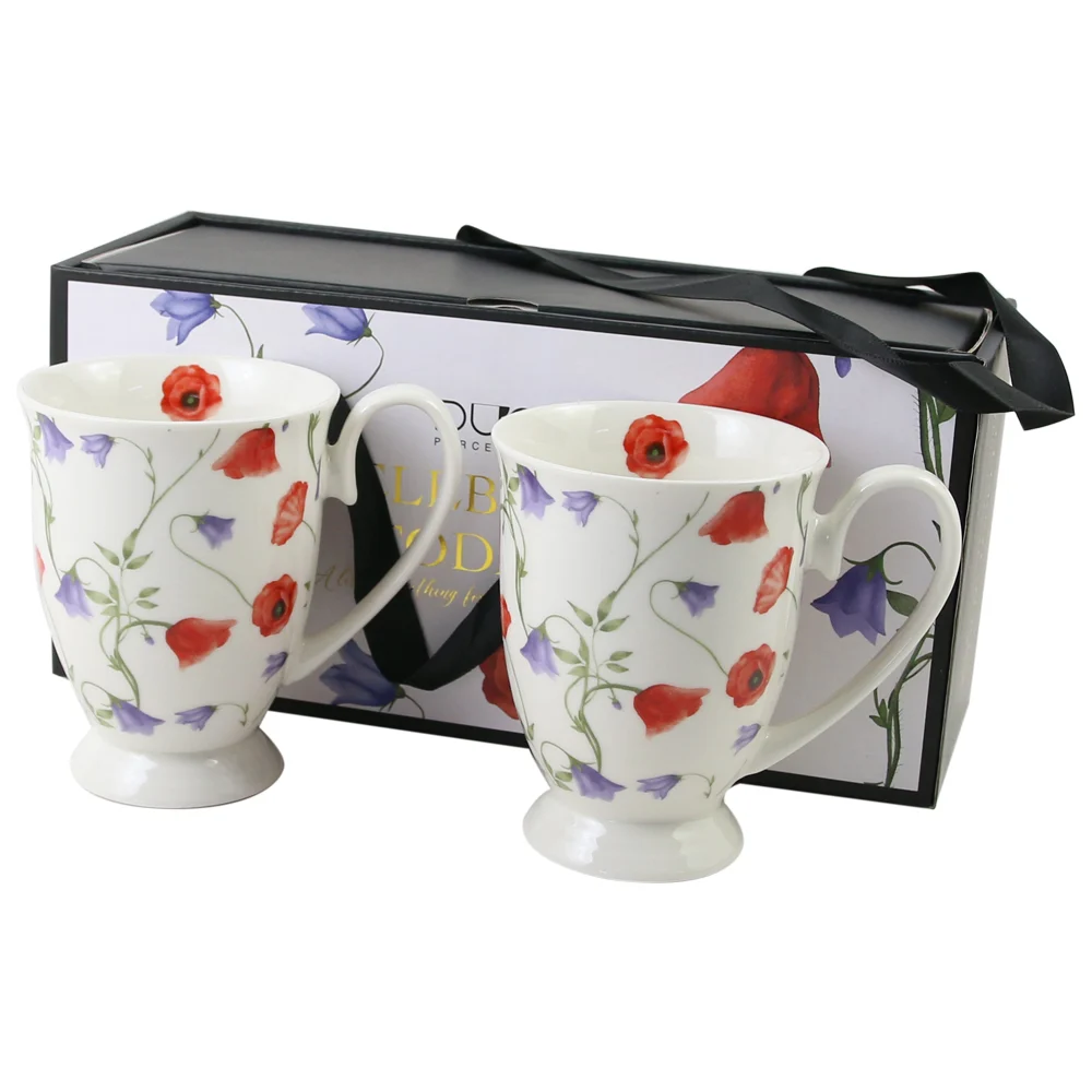 Set 2 cani din portelan Angela 340 ml in cutie decorativa [1]