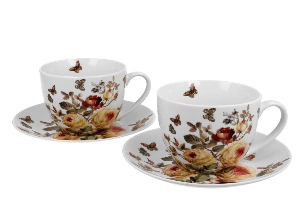 Set 2 cesti cu farfurii din portelan 250 ml Zahra [2]