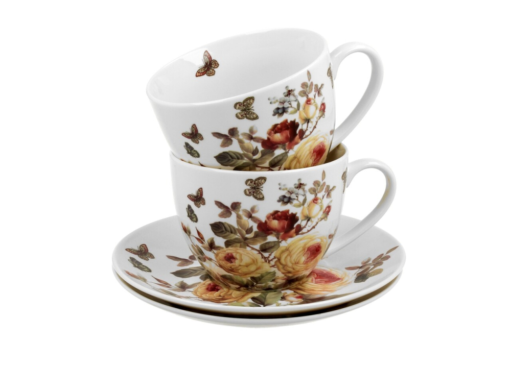 Set 2 cesti cu farfurii din portelan 250 ml Zahra [4]