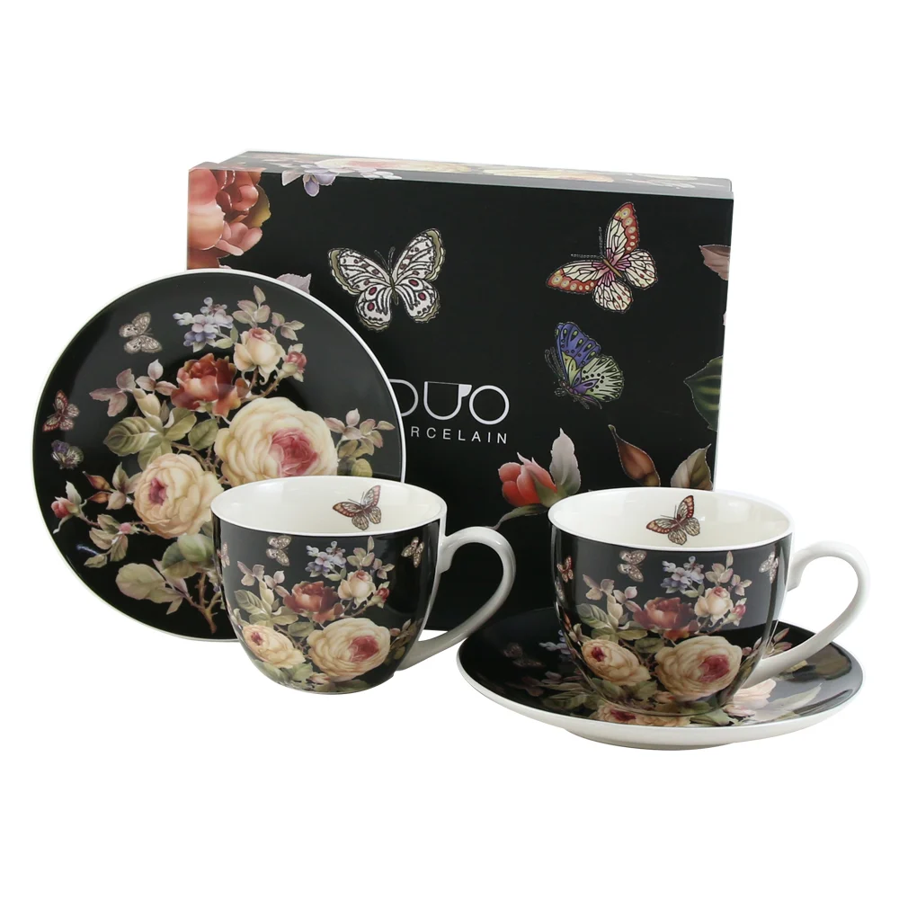 Set 2 cesti cu farfurii din portelan 270 ml „Warda” [1]