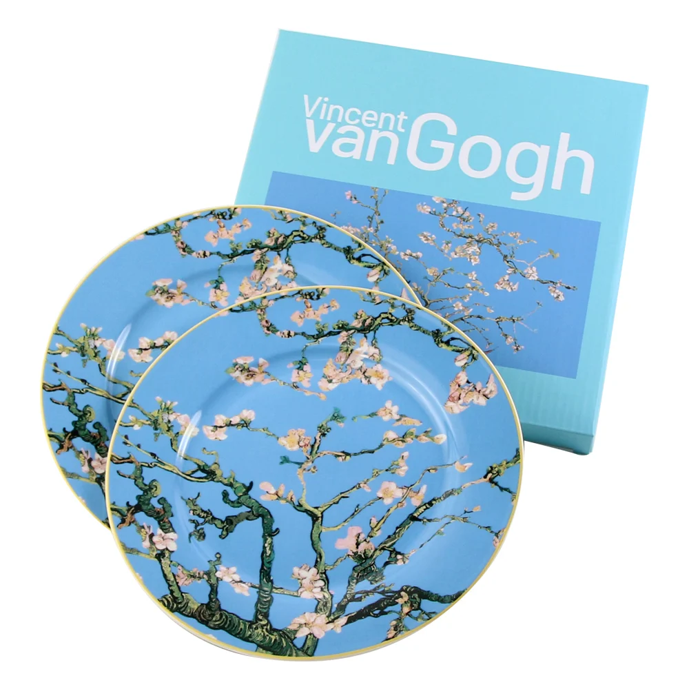 Set 2 farfurii desert 19 cm „Almond Blossom”, de V. van Gogh, in cutie decorativa [1]