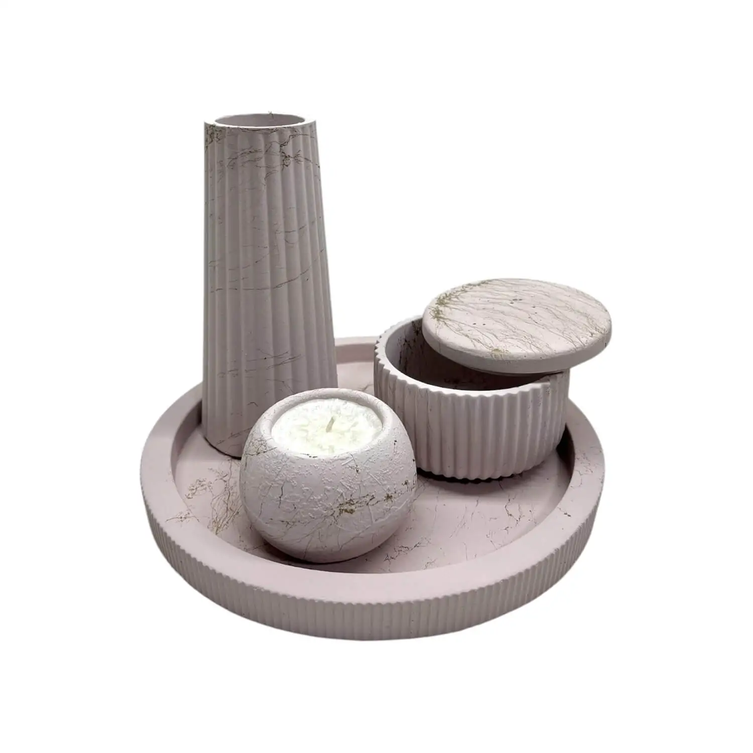Set 2 lumanari cu vaza pe tavita – 25 cm diverse culori [2]