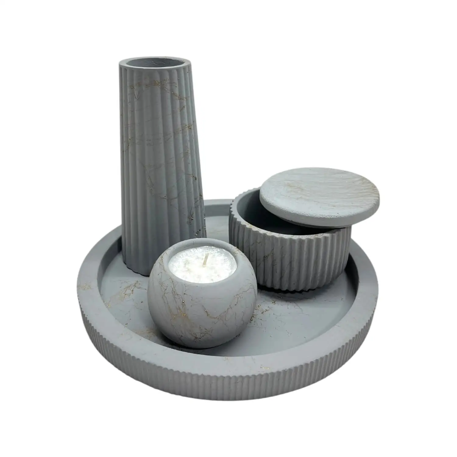 Set 2 lumanari cu vaza pe tavita – 25 cm diverse culori [3]