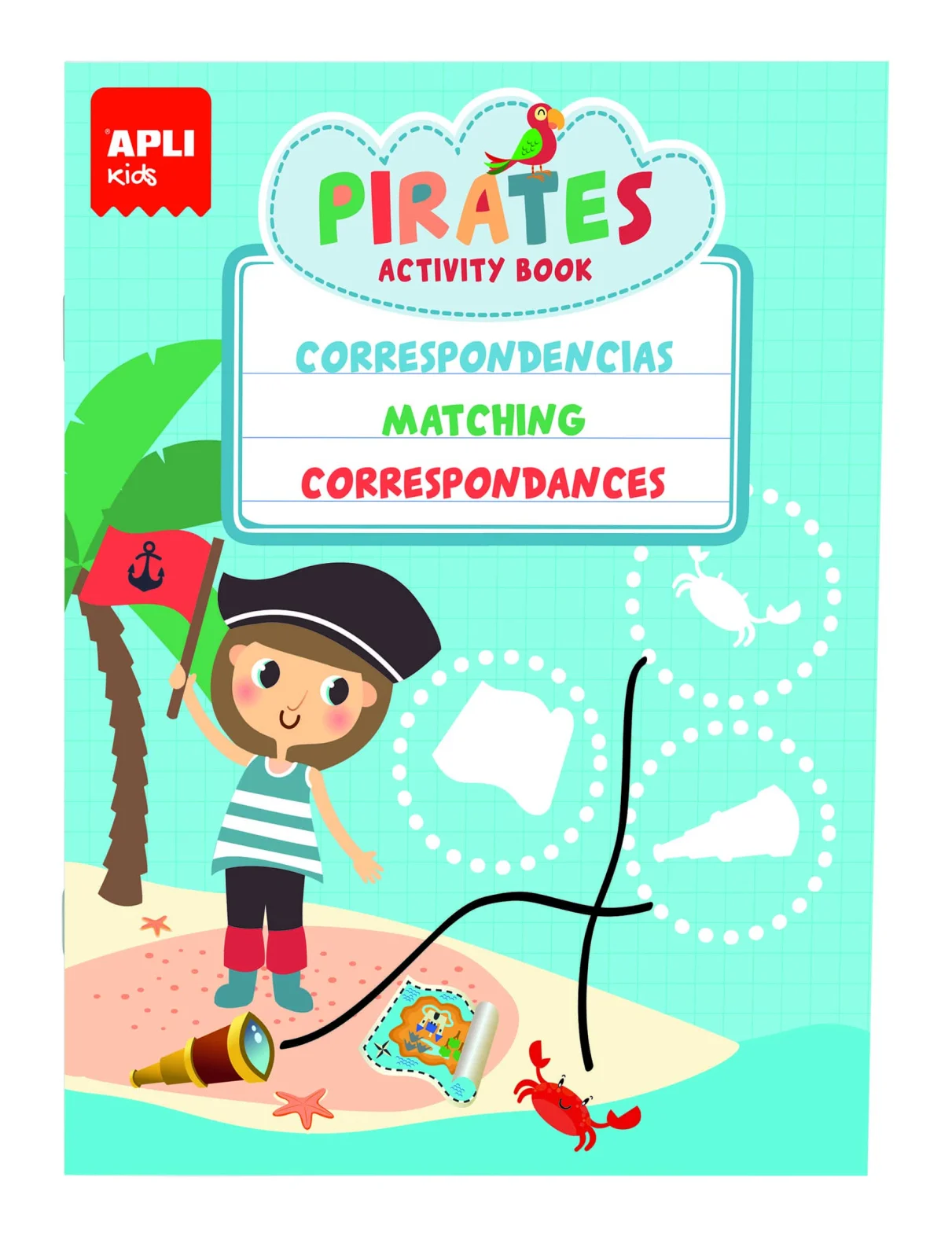 Set 3 carti cu activitati reutilizabile Pirati Apli Kids [2]