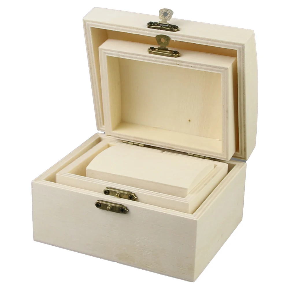 Set 3 cutii din lemn natural Hobby 13x10.5x7.5cm [2]