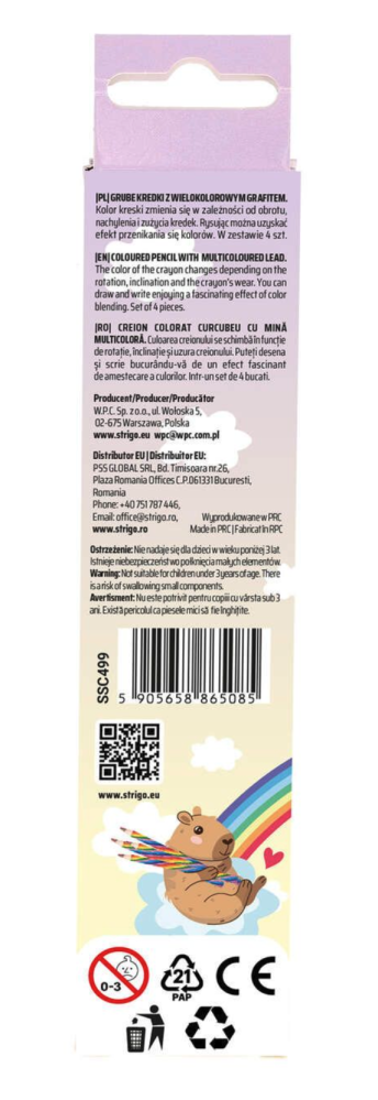 Set 4 creioane Strigo Rainbow multicolor Capybara [4]