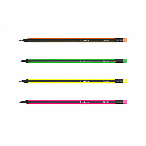 Set de 4 creioane grafit ErichKrause VIVO triunghiulare cu radiera HB [4]