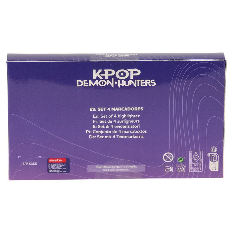 Set 4 markere fluorescente K-Pop Demon Hunters Stationery 13.2 x 7.6 x 1.6 cm [3]
