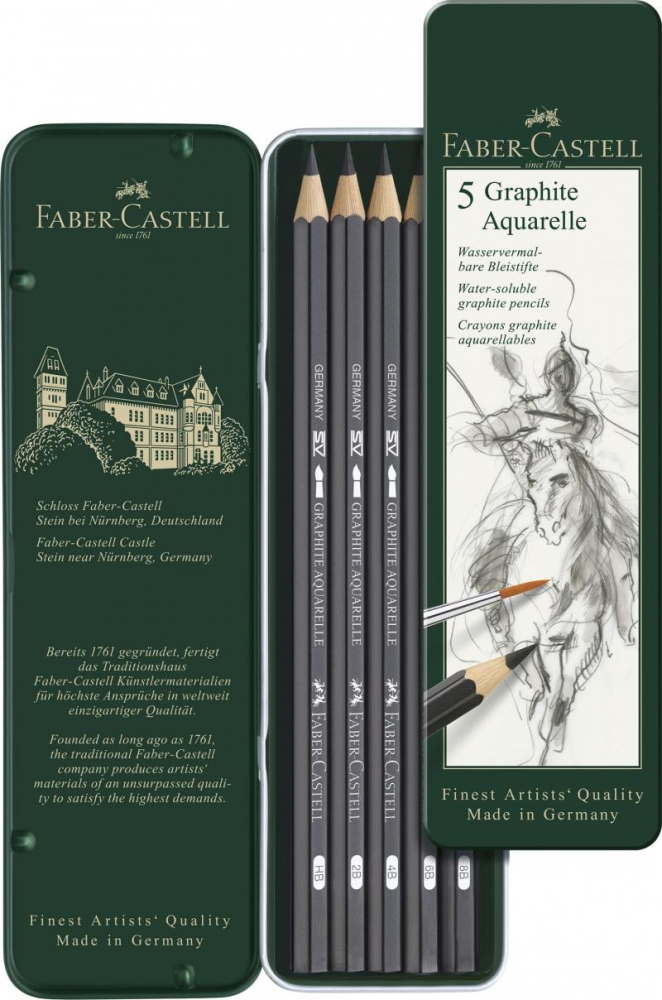 Set 5 buc creion grafit Aquarelle Faber-Castell [2]