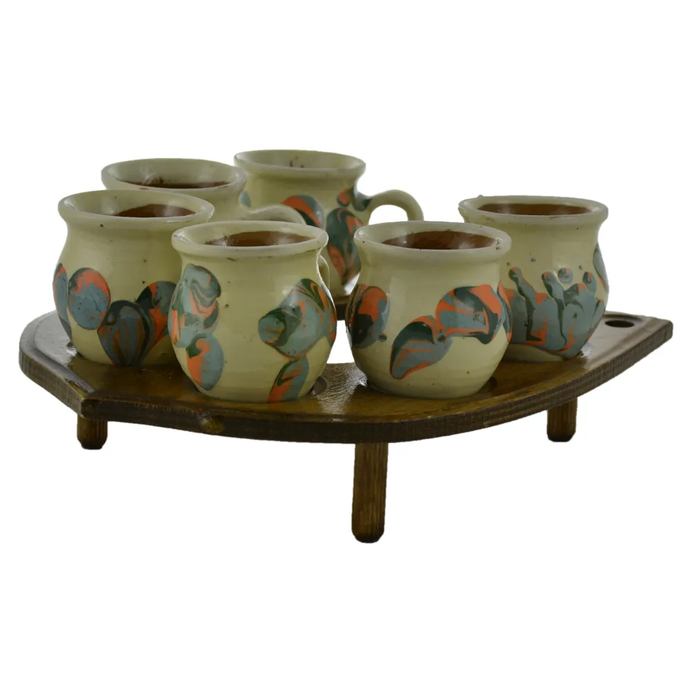 Set 6 cani din ceramica cu suport in forma de potcoava [1]
