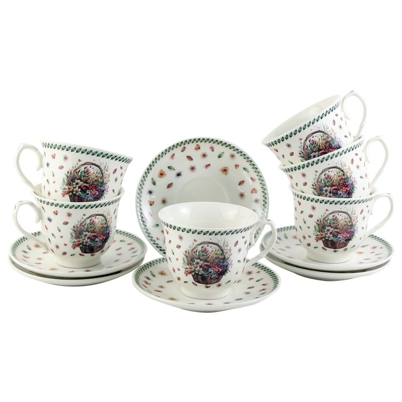 Set 6 cesti cu farfurii din portelan 250 ml in cutie decorativa [1]