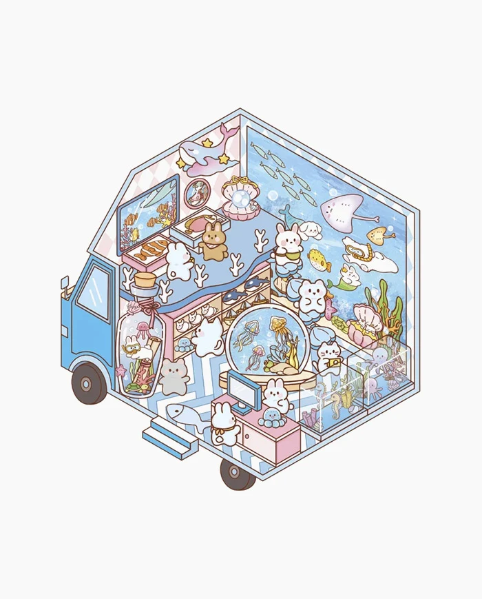 Set autocolante Cosy Tiny Trucks Camioane mici 300+ stickere [5]