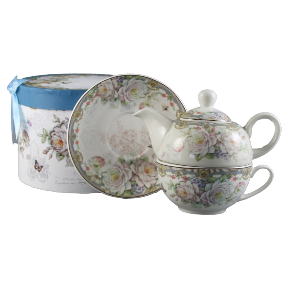 Set ceainic cu ceasca si farfurioara 350 ml/310 ml Trandafiri [1]