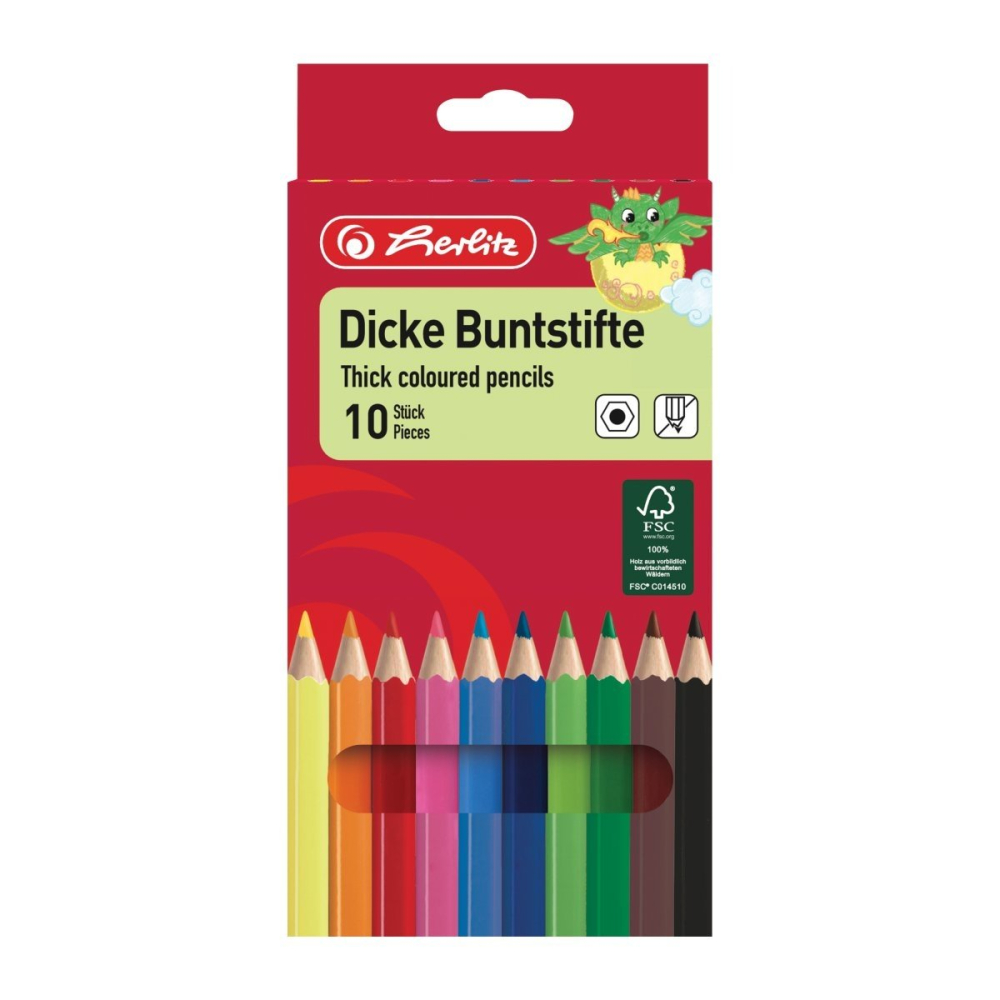 Creioane colorate hexagonale Jumbo 10/set Herlitz [1]