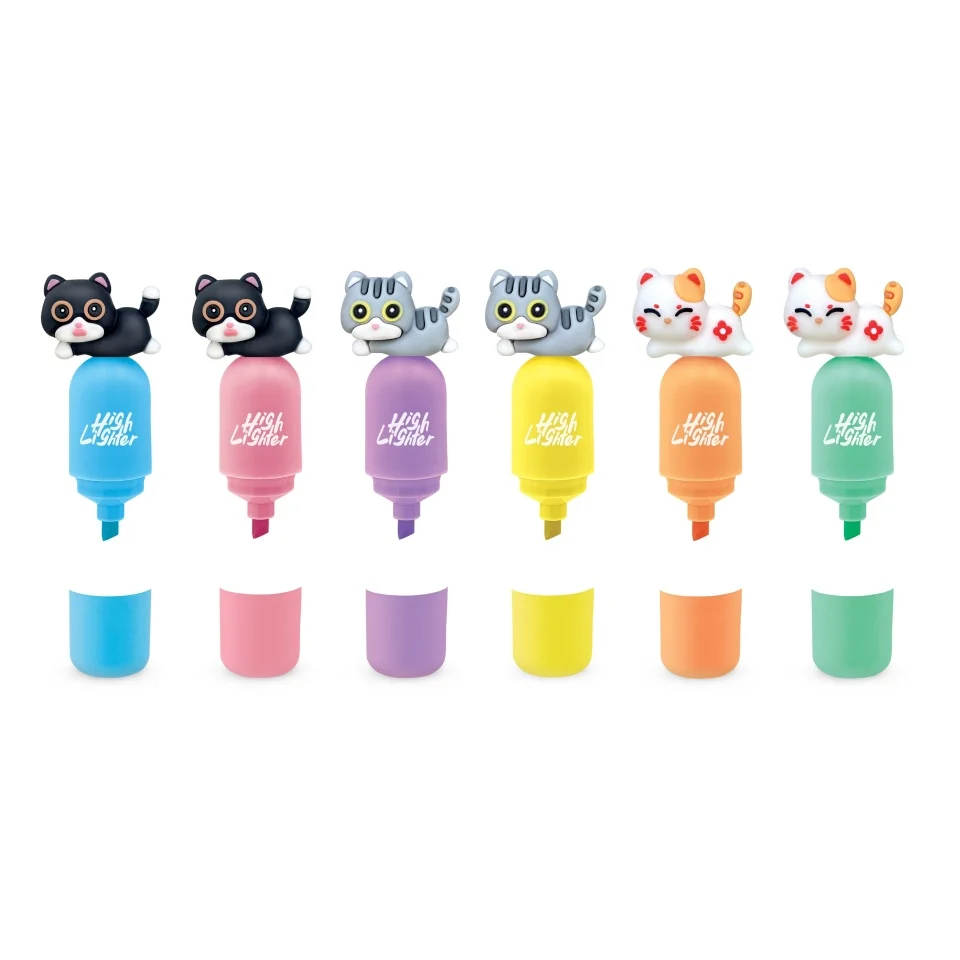 Set 6 markere de evidentiere Mini Meow [3]