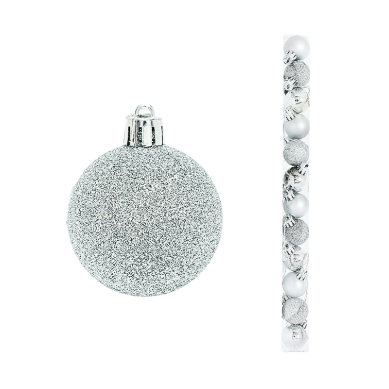 Globuri Craciun 4cm 12 buc /set argintiu [1]